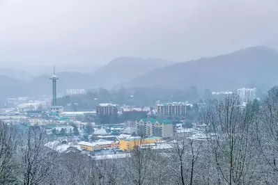 aerial view of gatlinburg