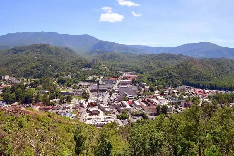 aerial photo of Gatlinburg TN