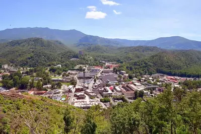 aerial photo of Gatlinburg TN
