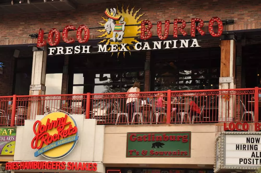 loco burro is one of the best places to eat in Gatlinburg TN on the Strip