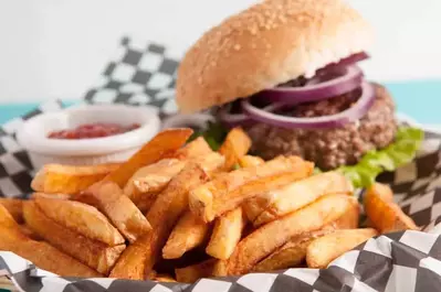 burger and fries