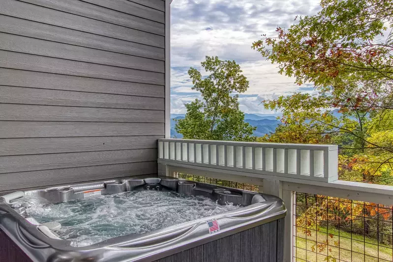 pigeon forge cabin with hot tub and mountain views