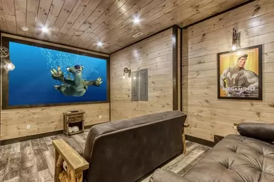 splashin bear lodge is one of the best gatlinburg cabins with theater rooms