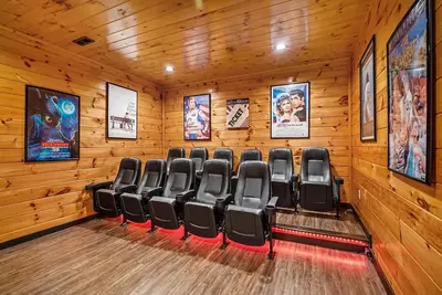 smoky mountain springs is a gatlinburg cabin with a hot theater room