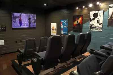 summit vista lodge is a gatlinburg cabin with a hot theater room